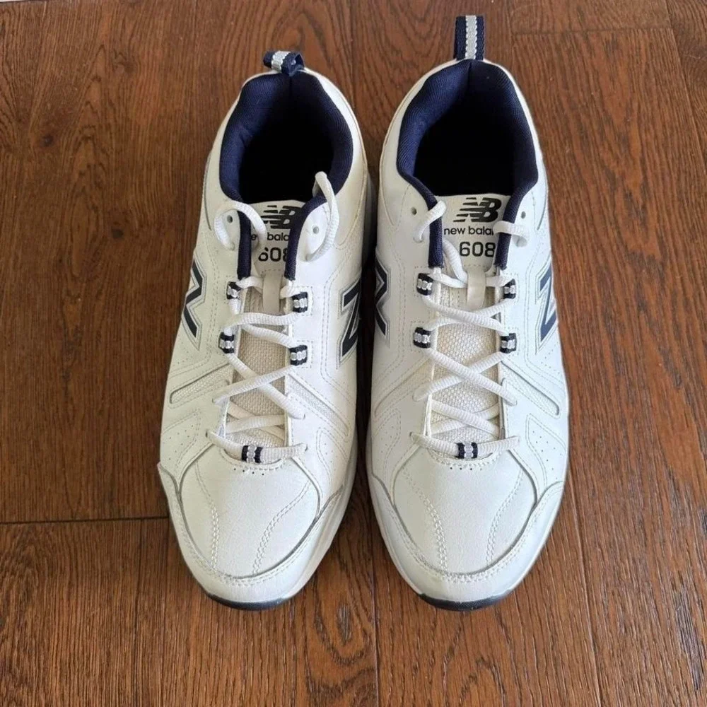 New Balance 608 White Navy Dad Sneakers Walking Shoes Men's Size 12 4E